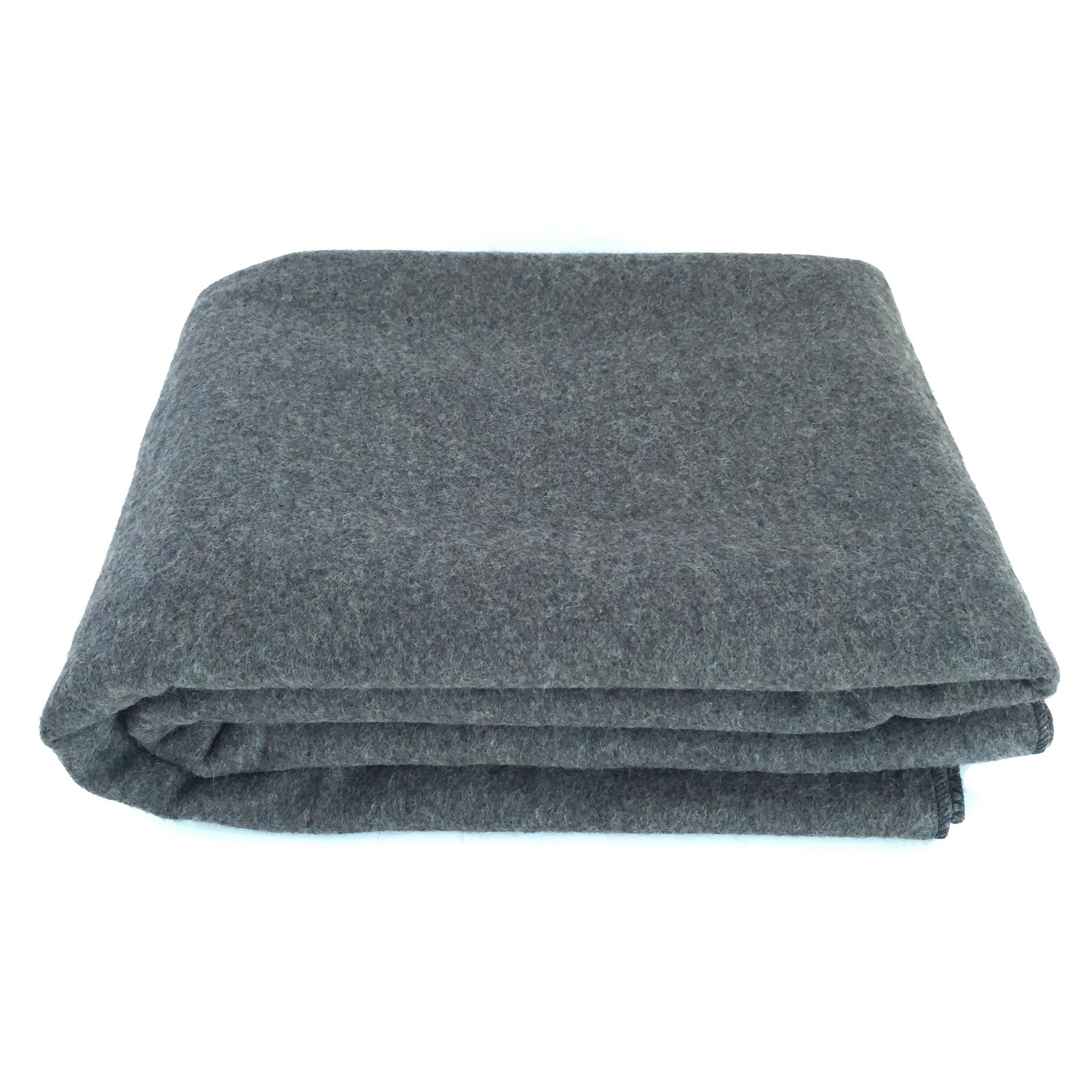 EKTOS 90 Wool Blanket, Grey, Warm & Heavy 4.4 lbs, Large Washable 66