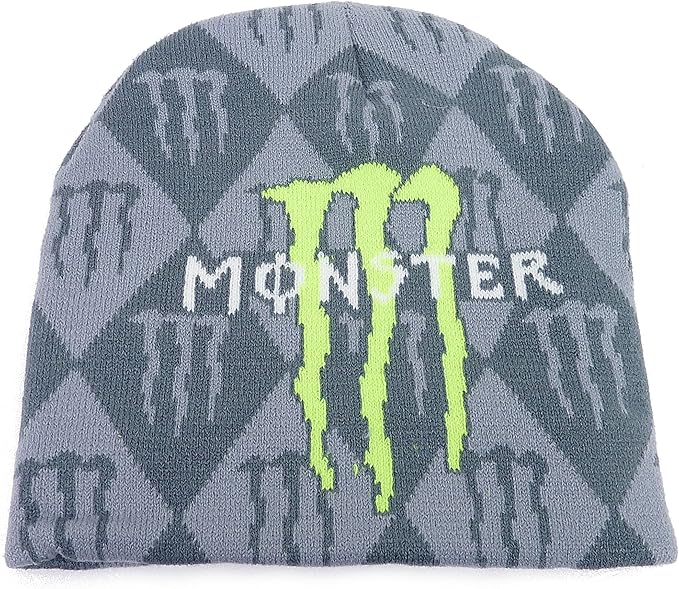 Amazon Monster Energy モンスターエナジー モノグラムデザイン ビーニー グレー チャコール 並行輸入品 ニット 通販