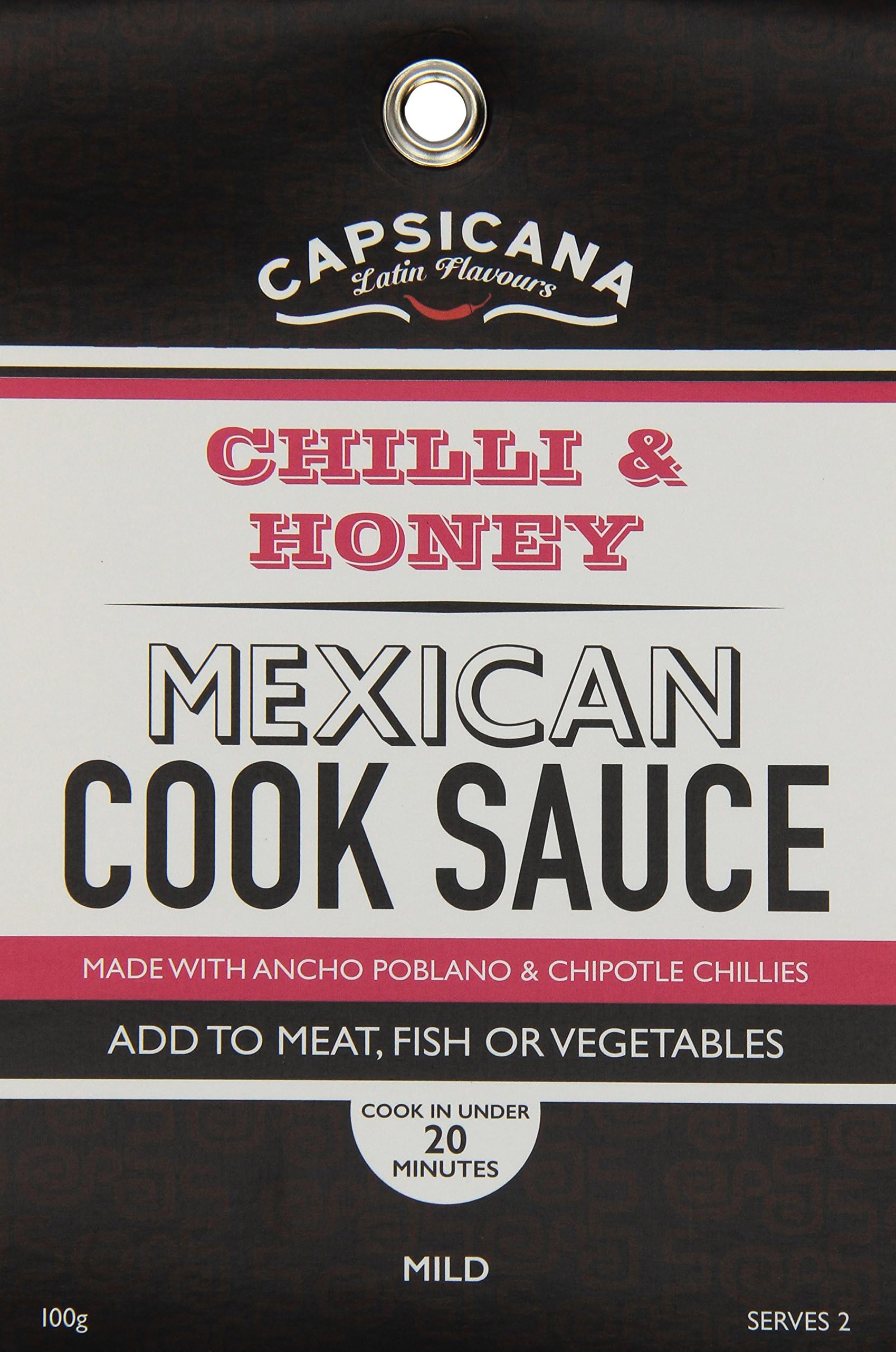 Capsicana Mexican Chilli and Honey Cook Sauce 100 g (Pack of 4)