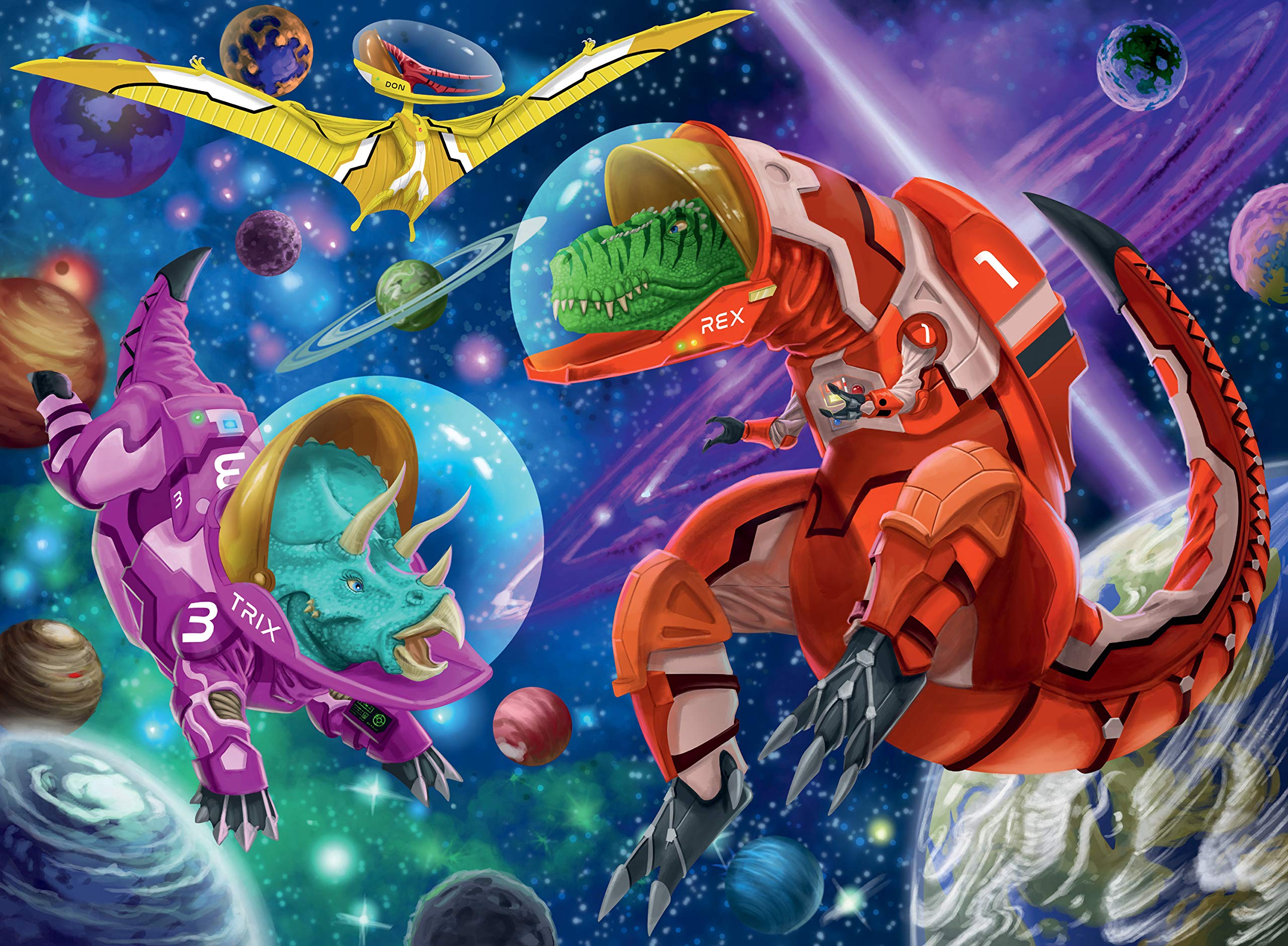 Ravensburger Space Dinosaurs 200 piece Jigsaw Puzzle with Extra Large Pieces for Kids age 8 years and up