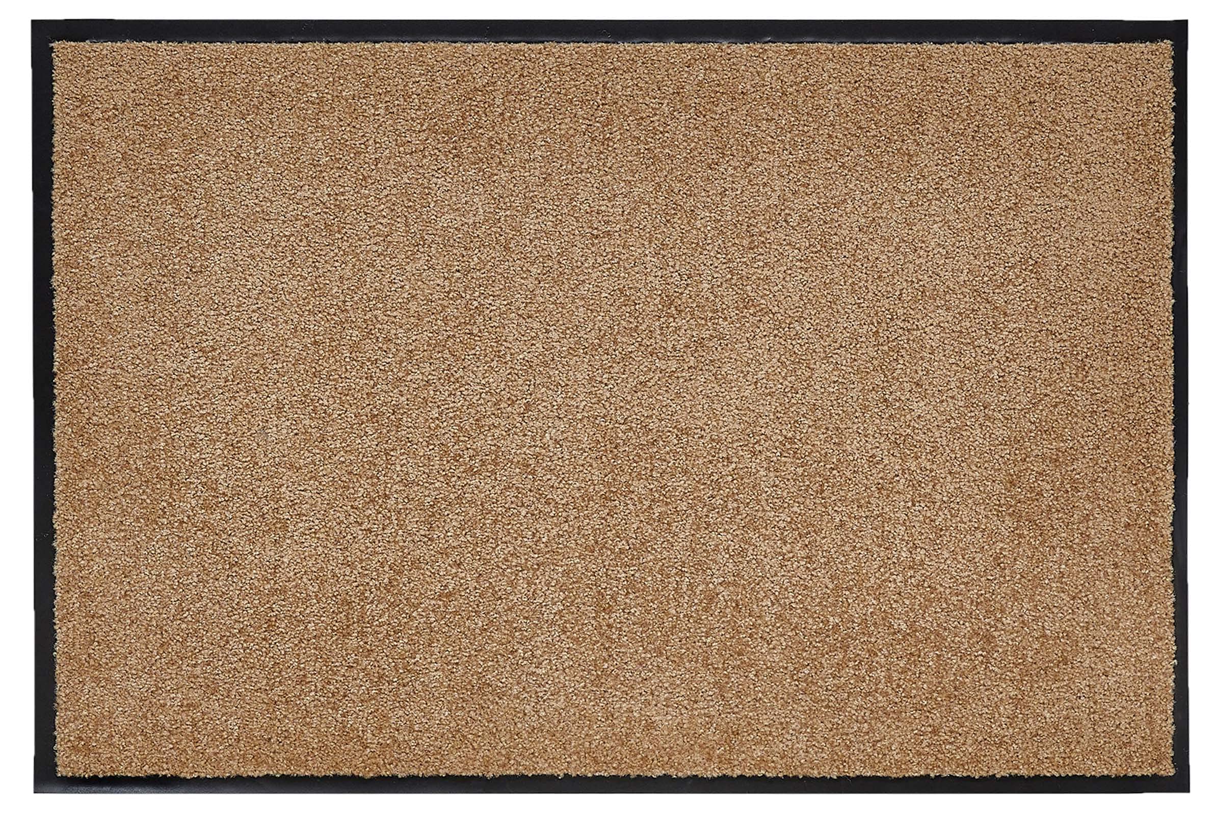 Misento Door Mat Washable Dirt Trapper Mat Rubber 5 Colours (Beige, 90 x 120 cm)