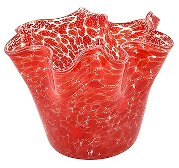 Fazzoletto Macete Murrine Murano Glass Vase Bowl Silverleaf