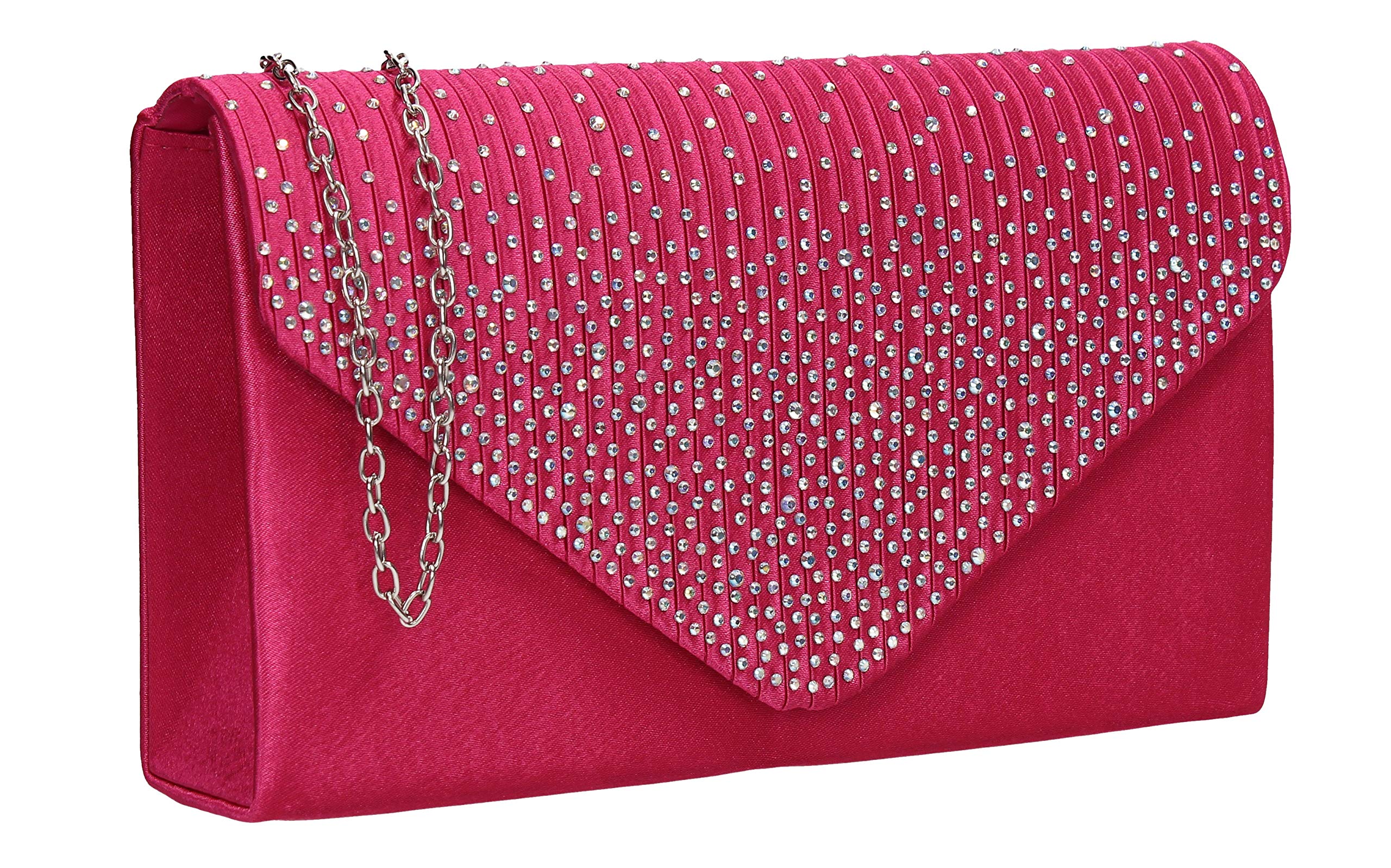 SWANKYSWANS Womens Abby Diamante Envelope Style Bag Clutch Rose