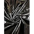 Polyester Spandex Shiny Black Faux Vinyl 2 Ways Stretch Fabric