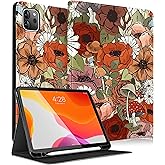 Uppuppy for iPad Air 13 Inch M2/M3, Pro 12.9 Case - Cute Women Girl Girly Aesthetic Mushroom Pencil Holder Folio Cover for Apple Air 13" 2024/2025, Pro 6th/5th/4th/3rd Generation Case