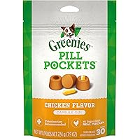 GREENIES Pill Pockets Natural Dog Treats, Capsule Size, Chicken Flavor