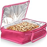 Dawhud Direct Insulated Casserole Carrier Bag - Food Transport Carrier for Hot or Cold Dishes - Thermal Travel Bags for Women, Picnics, Office, Parties - Pan Carrier - Pink