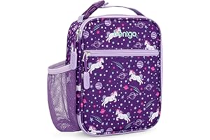 Bentgo Kids Insulated Lunch Tote - Water-Resistant, Reusable, Lightweight & Durable Lunch Bag with Water Bottle Holder & Mesh Pocket, Fits Lunch Box & Water Bottle - Ideal for Ages 3+ (Unicorn)