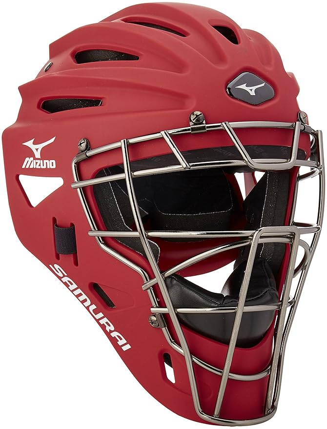Mizuno Youth G4 Samurai Catcher's Helmet, Red, Catcher's Helmets Amazon Canada