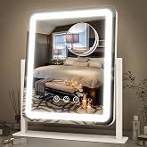 FENNIO Vanity Mirror with Lights - 15"x12.6" LED Lighted Makeup Mirror, Large Makeup Mirror with Lights, Touch Screen with 3-