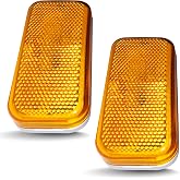 Command Electronics OEM 12V Modern Incandescent RV &amp; Trailer Clearance Light - Made in USA - Durable Design - Surface Mount - Hardware &amp; Connectors Included | White Base - Amber (2 Pack)