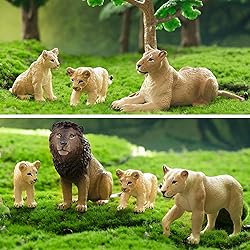 Toymany 6PCS Realistic Lion Figurines with Lion