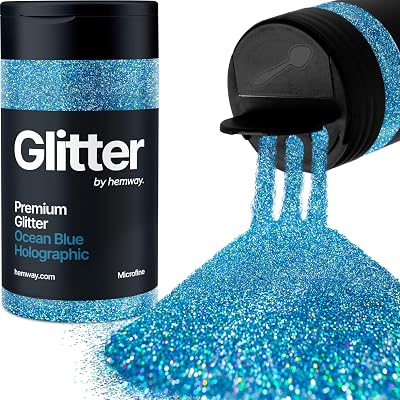 Hemway Holographic Ocean Blue Glitter 130g Microfine Resin Epoxy Craft