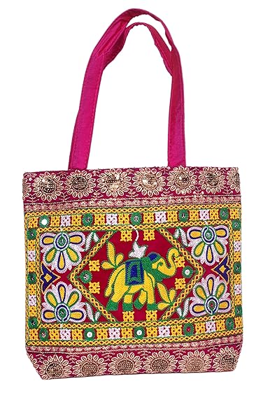 AMZA Womens Hand Woven Ethnic Rajasthani Handbag