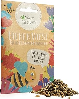 OwnGrown Bienenwiese Blumenmischung: 10g Premium Bienen Saatgut für Bunte Bienenweide, Bienen und Hummelmagnet - bienenfreundliche Blumensamen Mischung EIN- und mehrjährig - Blumenwiese Samen