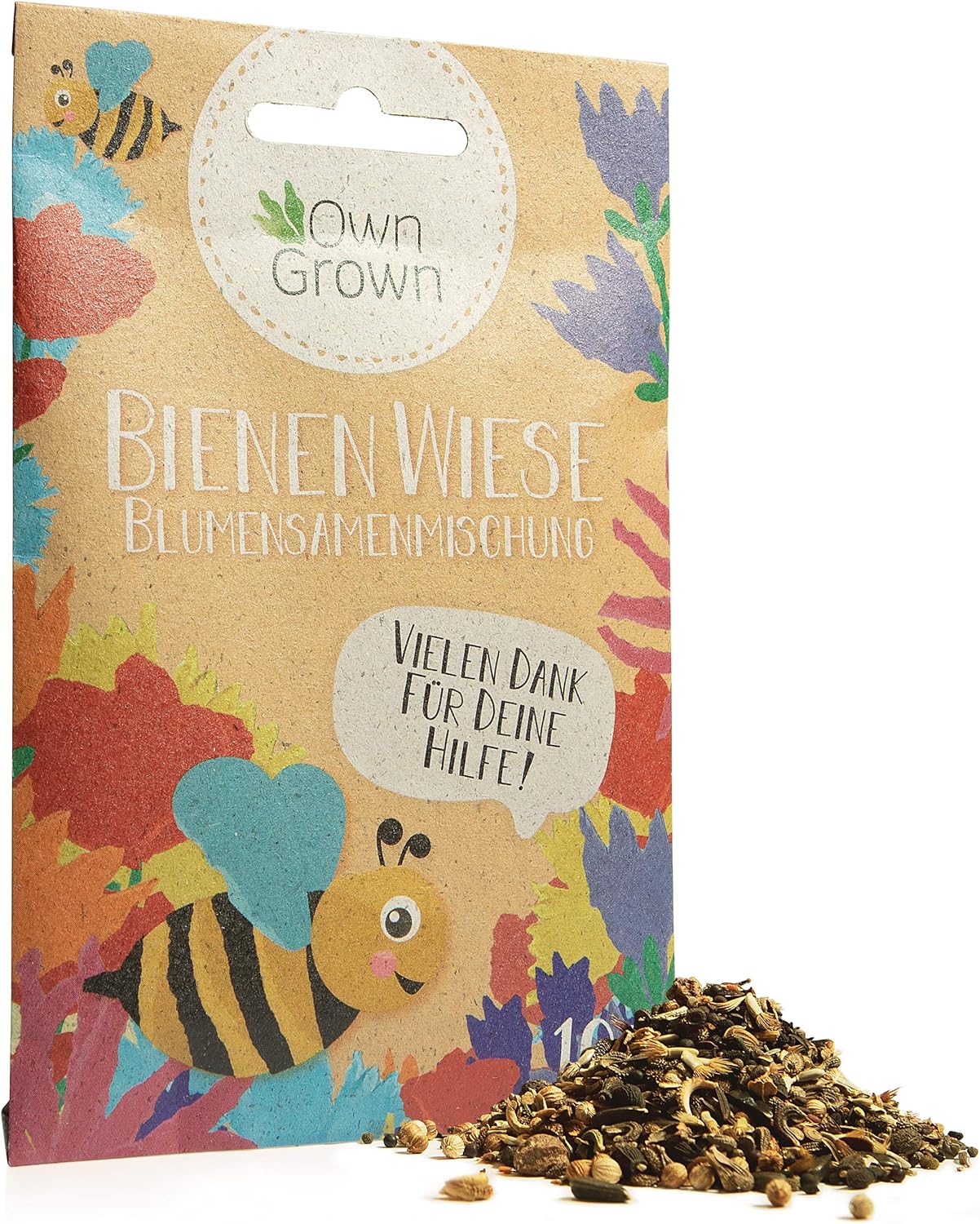 OwnGrown Bienenwiese Blumenmischung: 10g Premium Bienen Saatgut für Bunte Bienenweide, Bienen und Hummelmagnet - bienenfreundliche Blumensamen Mischung EIN- und mehrjährig - Blumenwiese Samen