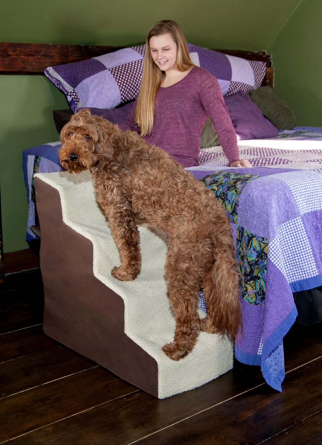 Pet Gear Easy Step Deluxe Soft Step, Cat/Dog Stairs, Sturdy, Lightweight/Portable, Machine Washable Cover, Step IV Deluxe : Pet Supplies