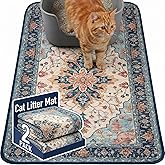 Hompet Cat Litter Mat 2 Pack, 24x36 Large Machine Washable Trapping Mats for Cats, Super Absorbent &amp; Urine-Proof Cat Litter Box Mat for Floor, Waterproof &amp; Non Slip Kitty Litter Rug