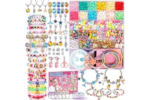 Kit de fabrication de bracelets pour filles, 3 500 perles pour la fabrication de bijoux à breloques, licorne/sirène pour fill