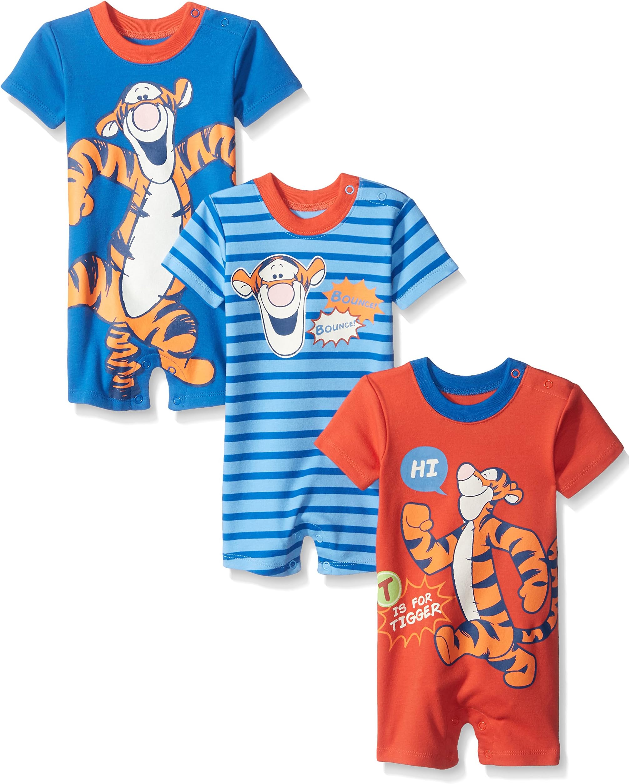Disney Baby Boys' Tigger 3 Pack Rompers