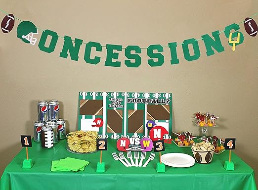 Amazon Com Wcosam Football Concessions Banner Sport Felt Garland
