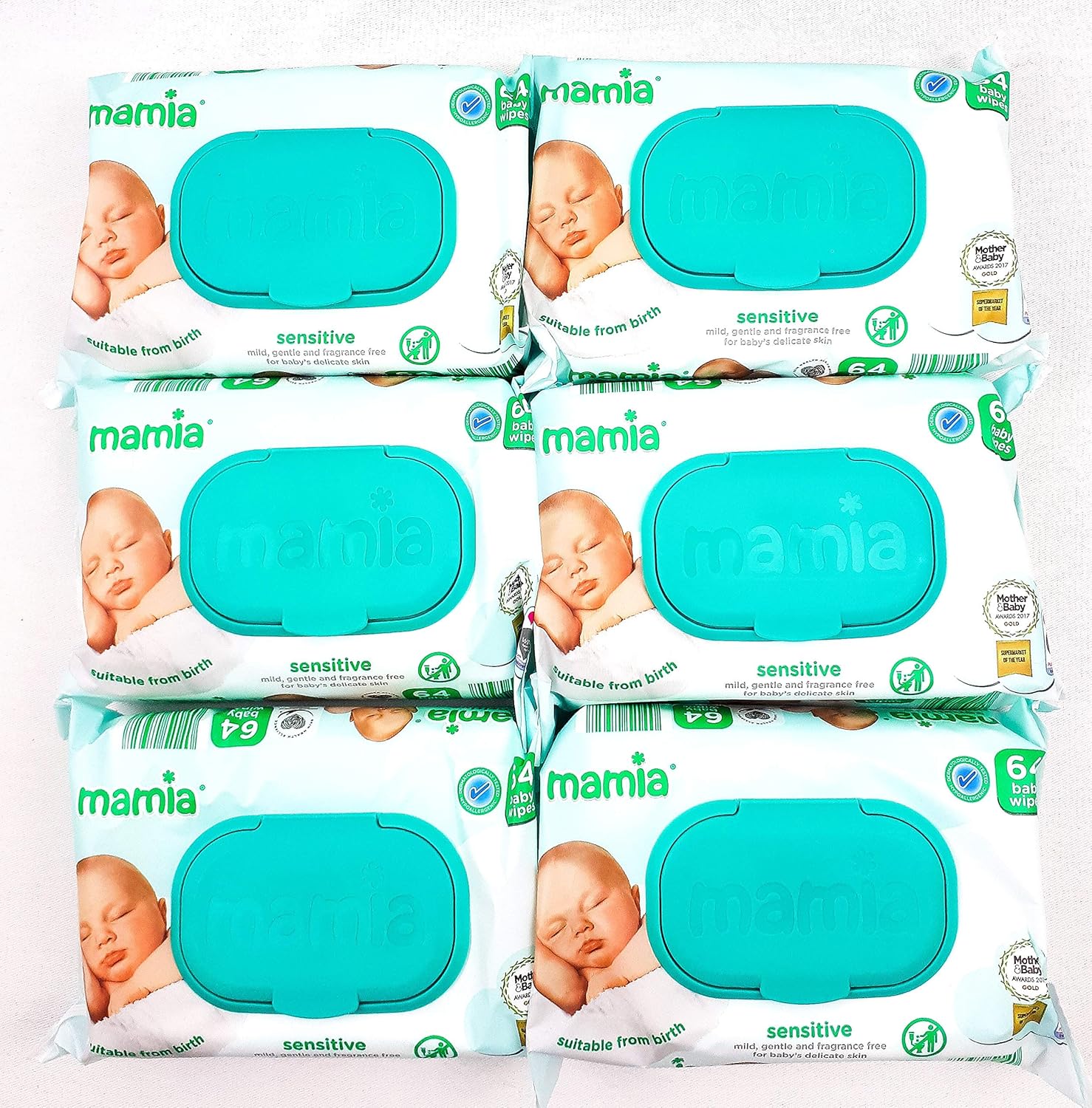 Aldi Mamia Baby Wipes 6x64 Packs Total of 384 Sensitive Wipes Amazon