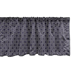 Ambesonne Navy Blue Window Valance, Geometric