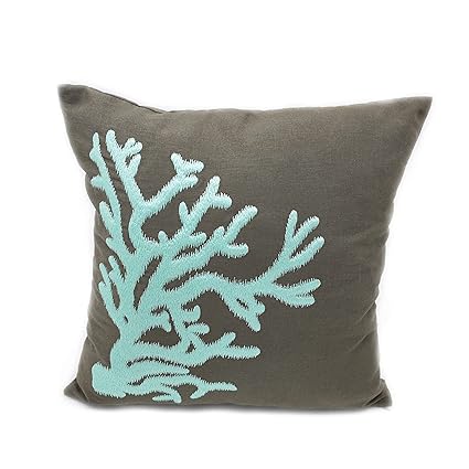 Amazon Com Kainkain Nautical Coral Throw Pillow Cover Taupe