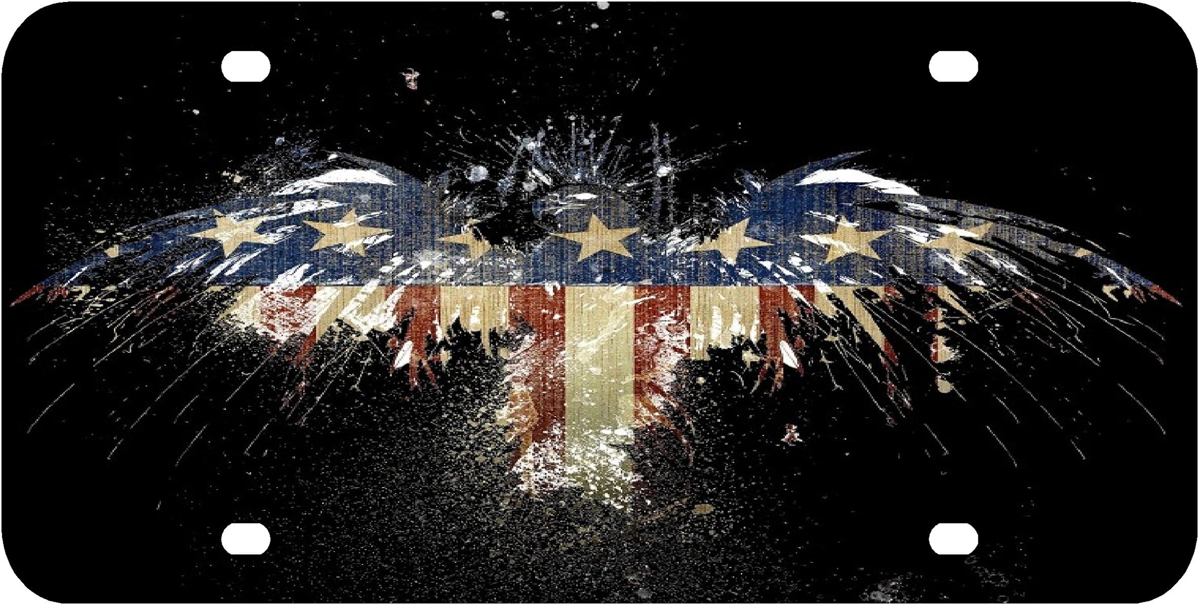 L173 AMERICAN FLAG EAGLE License Plate Front Custom Novelty Tag Vanity Frame Holder Wrap Wraps by Sign Factory