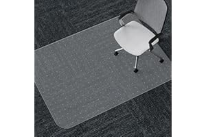 WASJOYE Desk Chair Mat for Carpet, 36 x 48 Inch Rectangle Transparent Mat for Home Computer Desk Rolling Chair, with Non-Slip Studded Protect Carpet