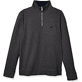 Nautica mens Solid 1/4 Zip Fleece Sweatshirt
