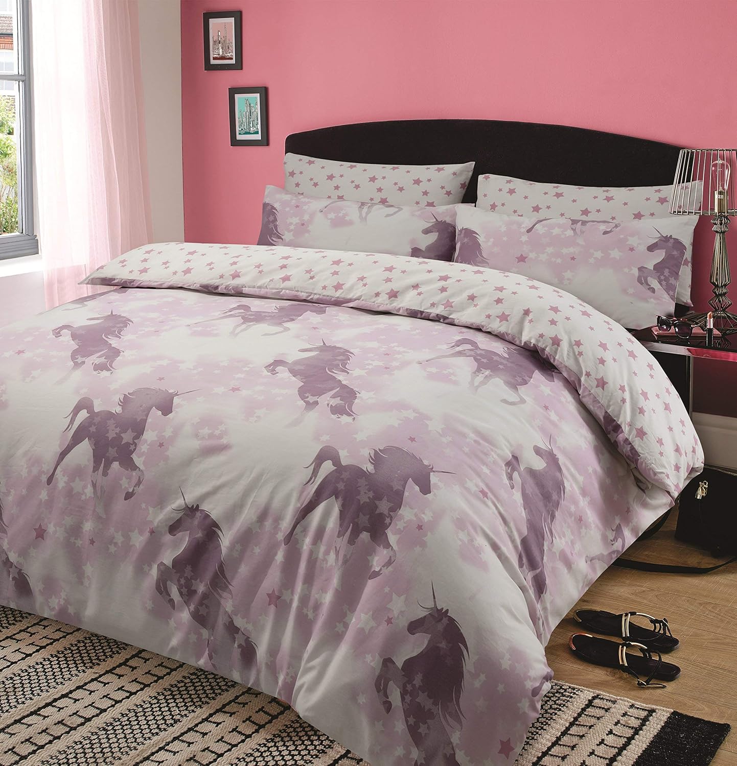 Dreamscene Kids Unicorn Dreams Duvet Cover with Pillow Case Girls