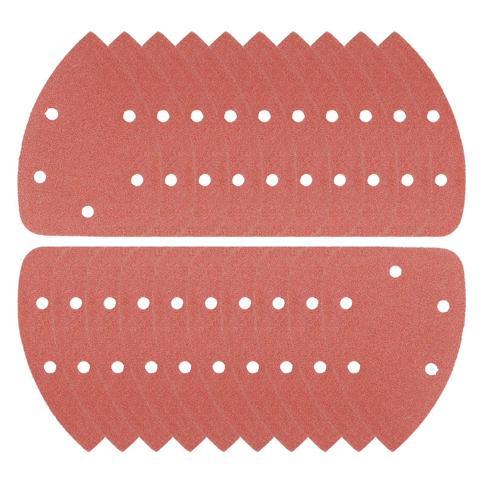 OxoxO 65pcs Mouse Sander Pads Sanding Sheets Aluminum Oxide Hook & Loop 140mm 5 Hole 120 Grits Hook and Loop Sanding Sheets for Detail Sander