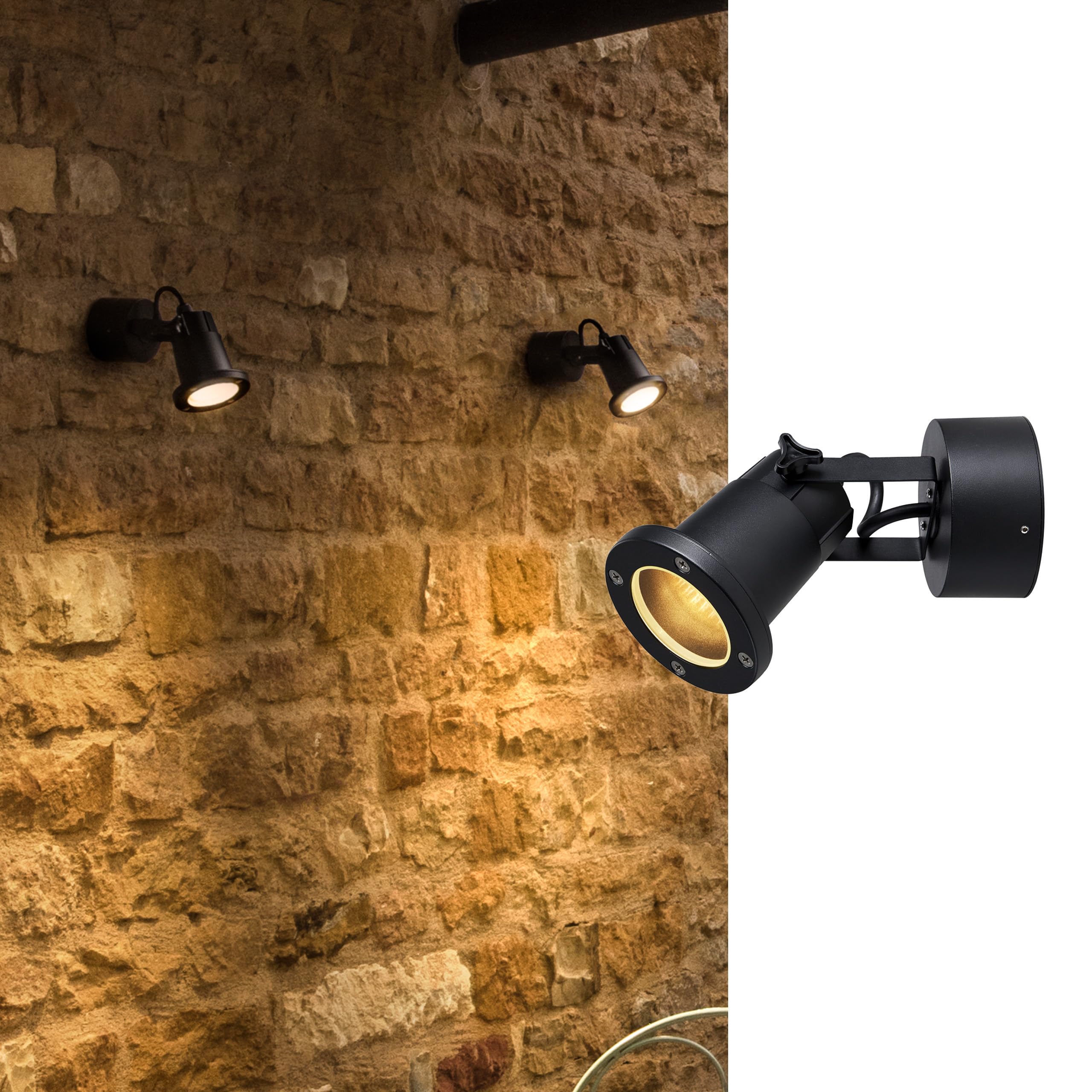 SLV Surface-Mounted Wall Light Nautilus WL QPAR51 / Illumination for Walls, Paths, entrances, LED Outdoor spot, Surface-Mounted Outdoor Light, Garden lamp / GU10 IP54 11W Anthracite