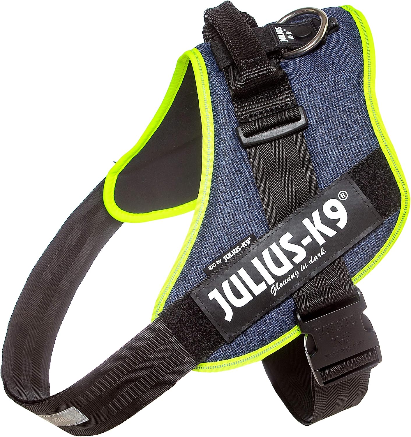 Julius-K9, 16IDC-FARNE-4, IDC Powerharness, dog harness, Size: 4, Jeans with neon edge