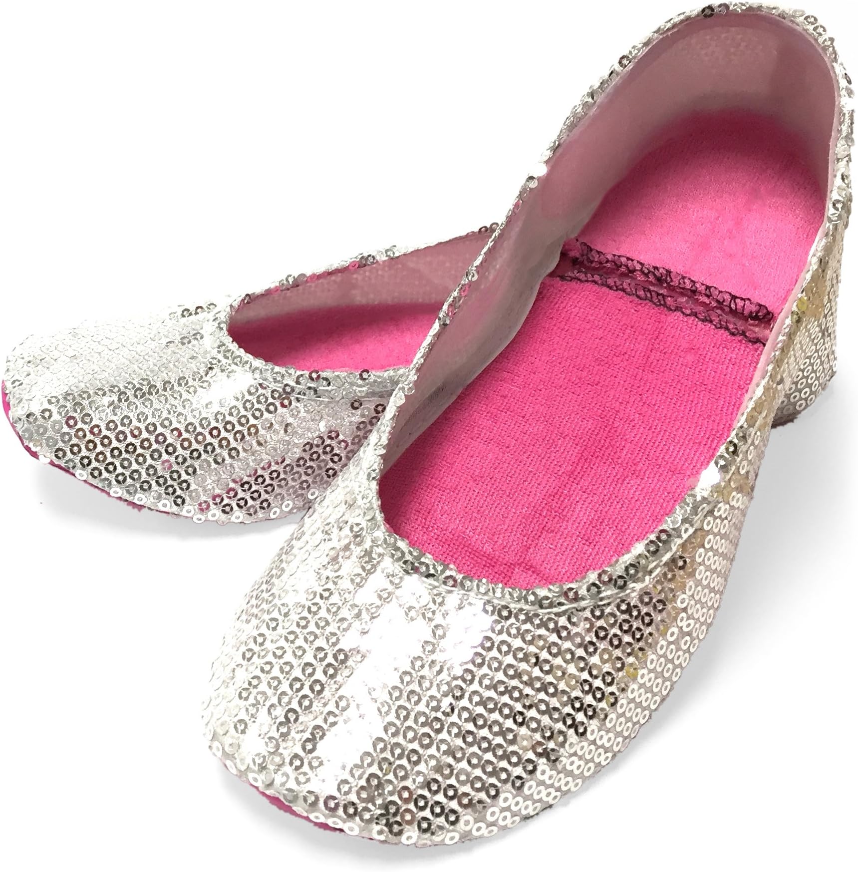 tiniest, The World's Most Compact Ballerina Ballet fold up roll up Shoes Silver Sparkly Sequin