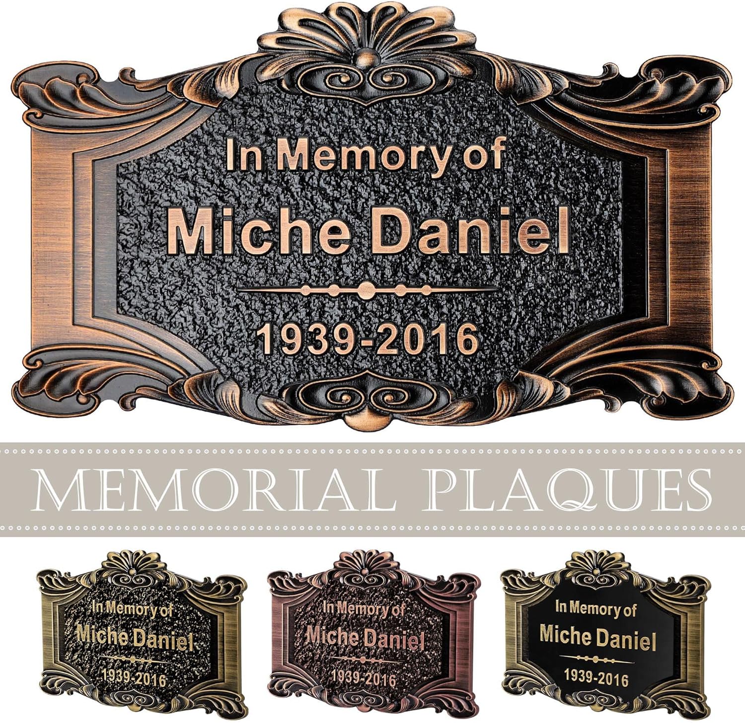 Plaques & Wall Art - Personalized Human Memorial Stones Plaque Small Grave Headstone Customized in Loving Memory Outdoors Sympathy Condolences Gift Engraved for Mum Dad Loved Ones Lost or Pet