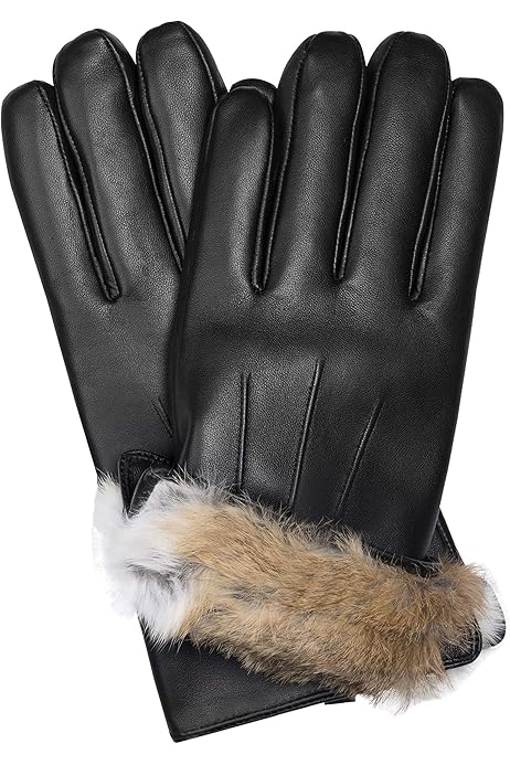 rabbit lined mens gloves
