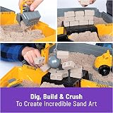 Kinetic Sand Construction Site Folding Sandbox Playset with Crane Truck 907g view 3