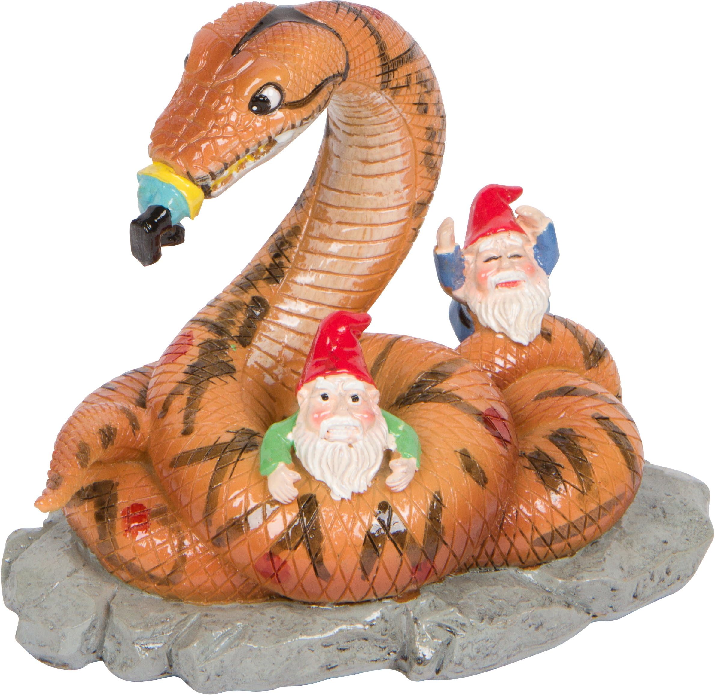 Hilarious Home 5" Snake Garden Gnome Small Ornamental Statue