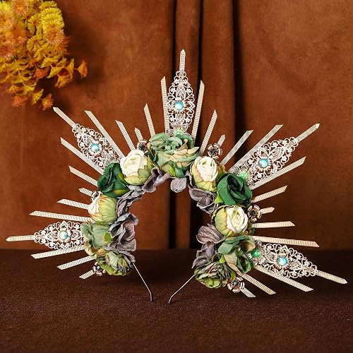COSUCOS Renfaire Roses Halo Crown - Handmade Woodland 