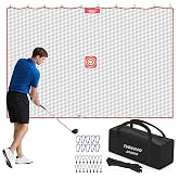 TUBAGOU Golf Netting Practice Net, 10FT, 15FT, 20FT Backyard Hitting Net | Golf Net for Garage, Heavy-Duty Nylon Netting, Golf Hitting Net for Backyard, Indoor Golf Nets, 10x10FT, 10x15FT, 10x20FT
