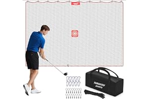 TUBAGOU Golf Practice Net, Heavy-Duty Multi Sports Netting Barrier 10FT | 15FT |20FT |25FT Golf Hitting Net for Garage, Ideal for Backyard with Baseball, Softball, Hockey, Soccer and More