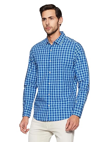 united colors of benetton men's checkered casual shirt