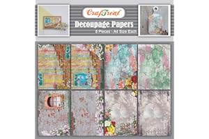 CrafTreat Decoupage Paper for Crafts and Furniture - Vintage Window and Gate - Size: A4 (8.3 x 11.7 Inch) 8 Pcs - Furniture Decoupage Paper with Garden - Decoupage Papers for Wood and Scrapbooking