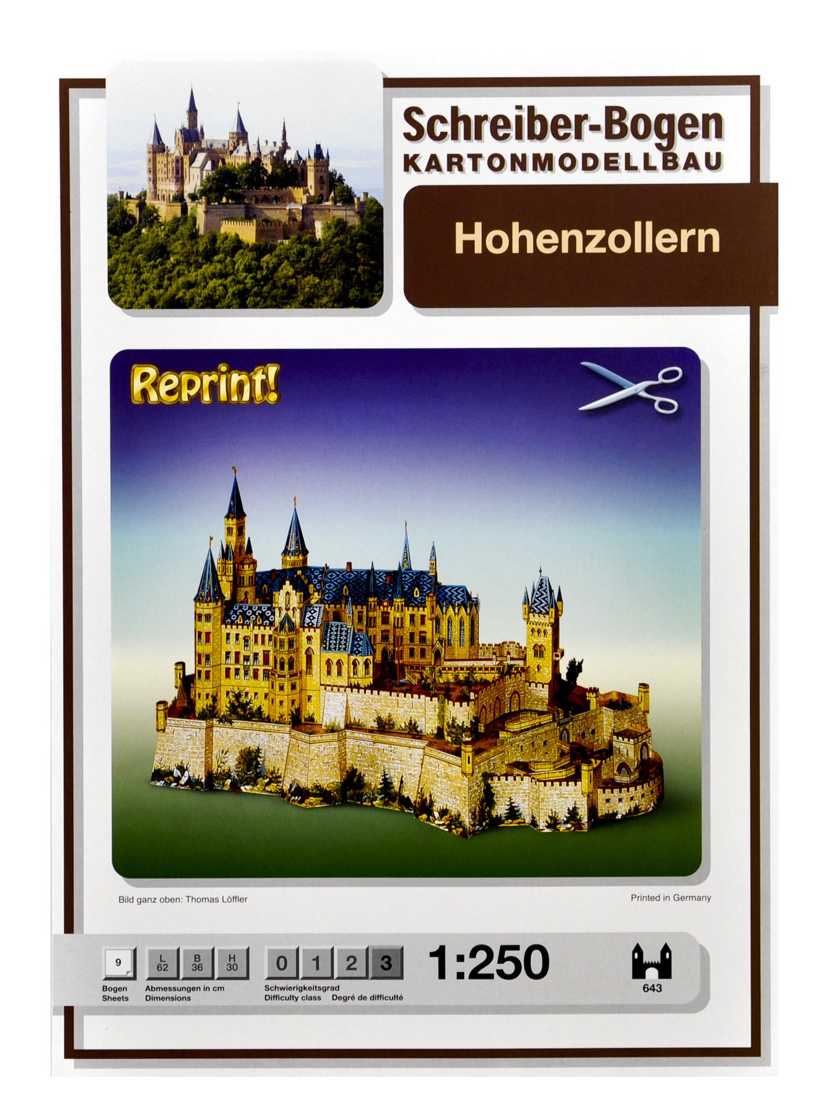 Aue-Verlag 66 x 36 x 34 cm Hohenzollern Castle Germany Model Kit