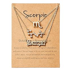 PANTIDE 3Pcs Scorpio Zodiac Layer Necklaces for