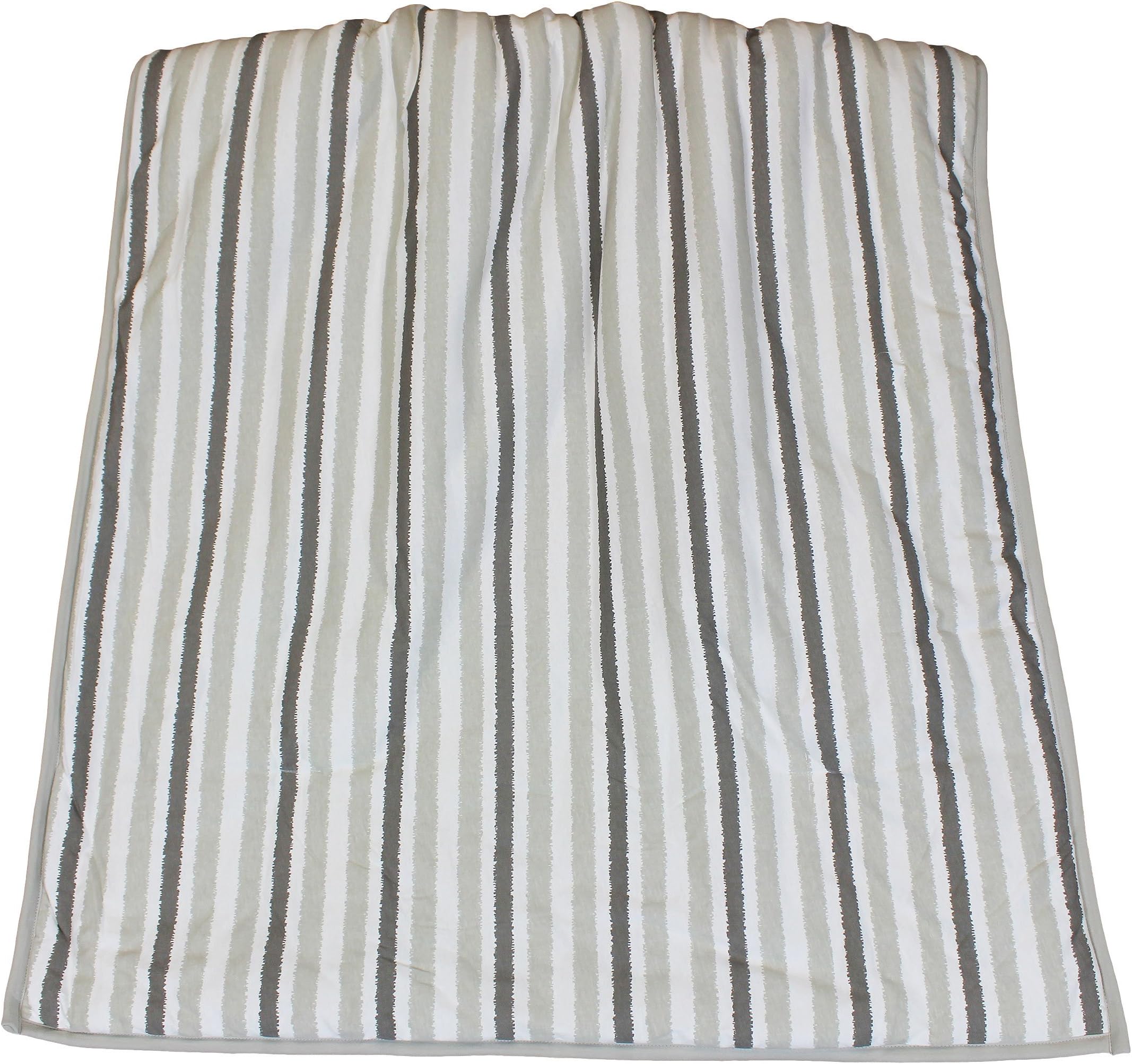 Sydney Cotton Knit Reversible Coverlet - Grey Stripe