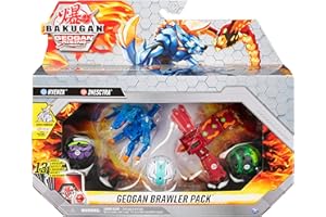 Bakugan Geogan Brawler 5-Pack, Exclusive Hyenix and Insectra Geogan and 3 Collectible Action Figures