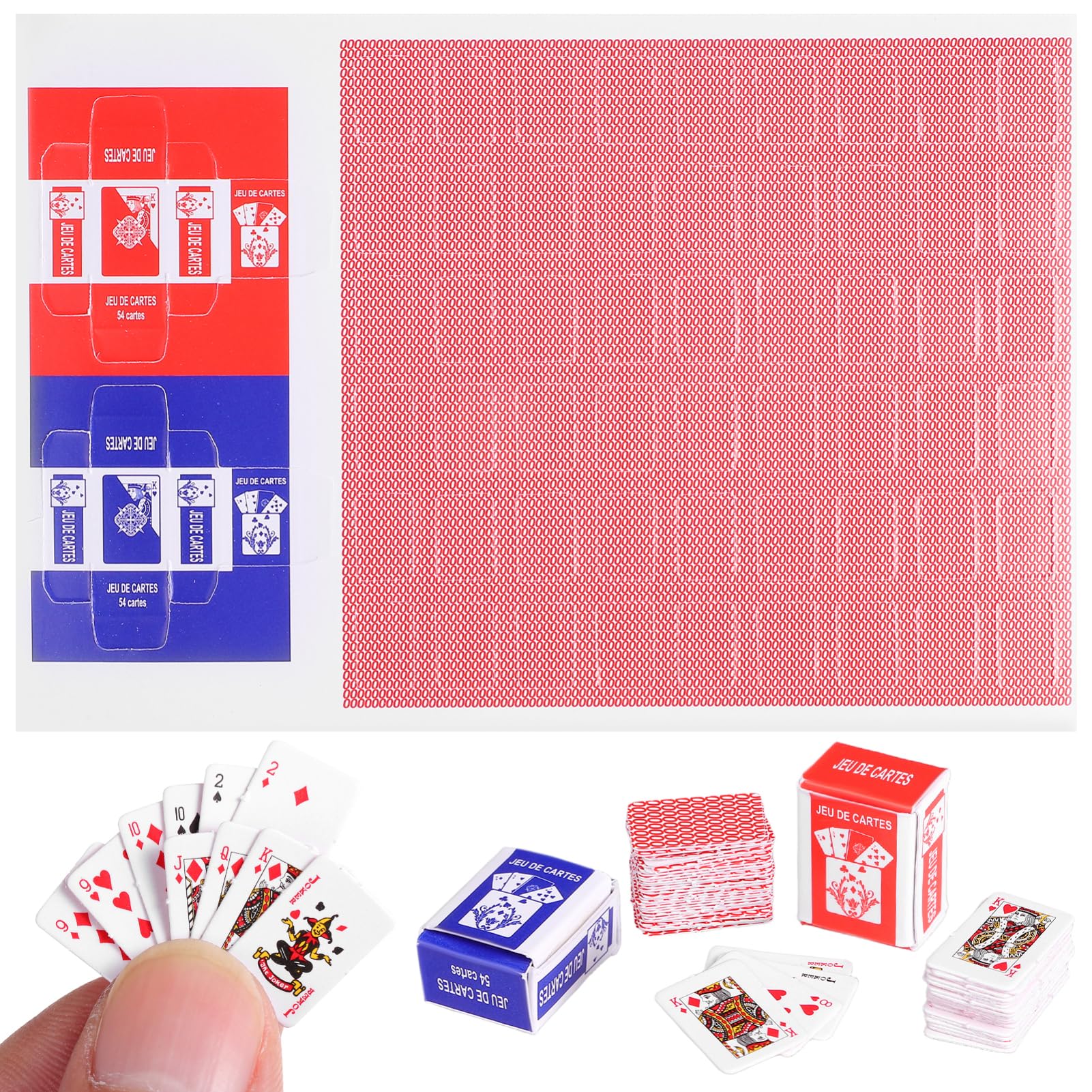 Photo 1 of Toyvian 10pcs Mini Playing Poker Cards Game: 1x1.5CM Small Novelty Spoof Party Favor Dollhouse Decoration